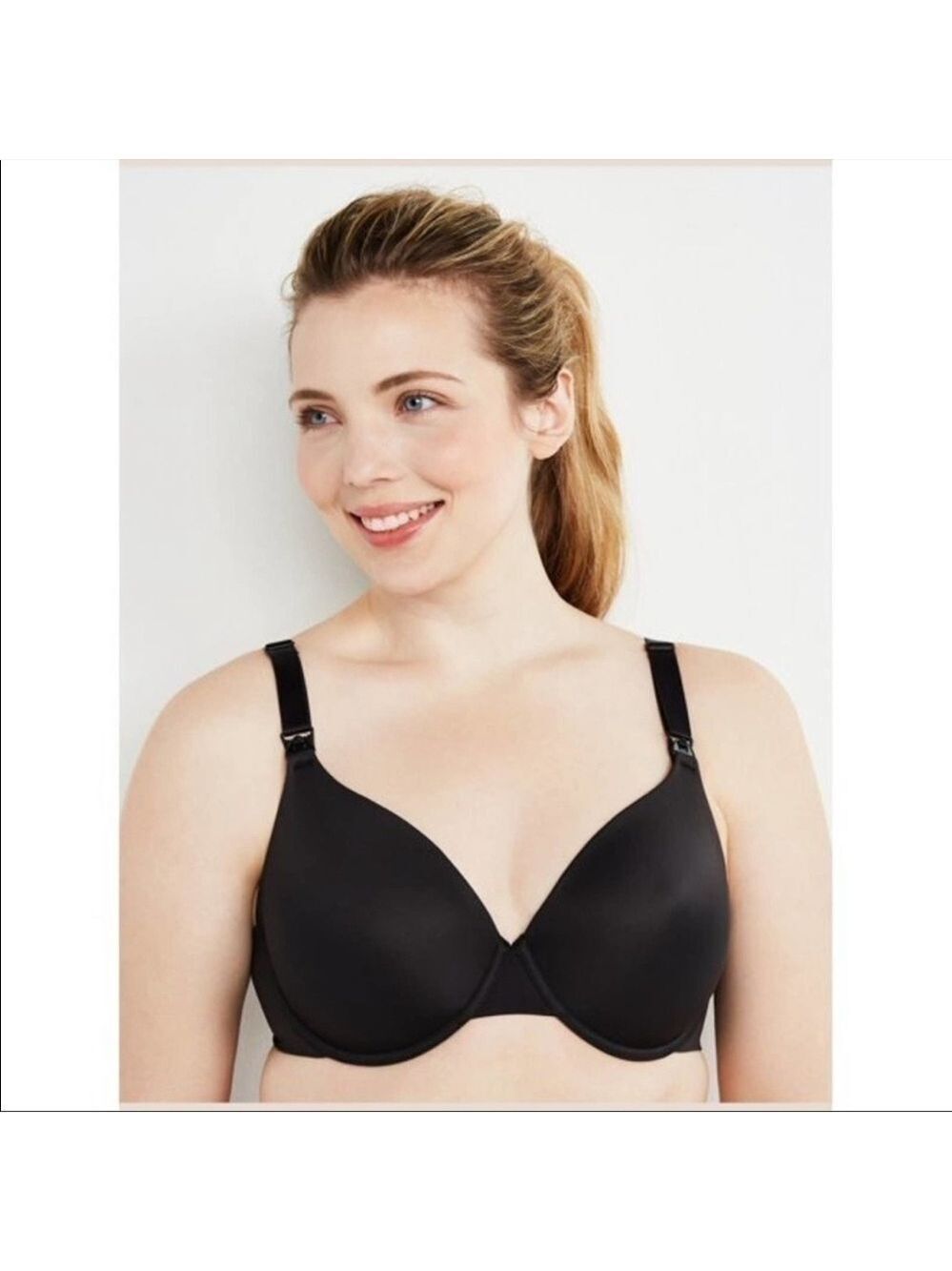 Motherhood Nursing Black Full Coverage Back Smoothing  Clip Down Bra